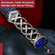 Scottish Celtic Twisted Steel Traditional Medieval Stone Sgain Dubh Dagger Knife picture