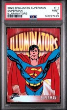 2025 FLEER BRILLIANTS SUPERMAN ILLUMINATORS RED /99 #I-1 PSA 9 picture