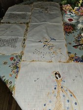 VTG Hand Embroidered Sunbonnet Lady Table Runner,Placemat & 2 Napkins Lot picture