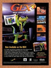 1999 Gex 3 Deep Cover Gecko N64 Original Advertisement / Retro Promo v1 picture