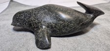 Inuit Eskimo Nunavet Carved Soapstone Beluga Whale Sculpture By Peona Keyvakjuk picture