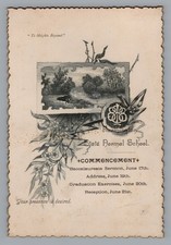 Antique 1894 Farmington State Normal School Maine Commencement Invitation picture