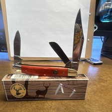 Trophy Hunter Cutlery Pocket Knife Stainless Steel Blade Bone Handle W/ Box picture