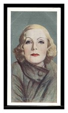 GRETA GARBO #21 FILM FAVOURITES 1934 GODFREY PHILLIPS TOBACCO CARD picture