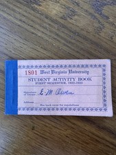 Vintage 1932-33 West Virginia University Student Activity Book Event Coupons picture