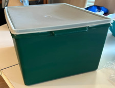 Vintage TUPPERWARE 1650 Super Storer Large Storage Hunter Gr Container 1651 Lid picture