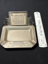 Vintage Shell Oil Ashtray Lange Brothers Oil Firestone Scotch Grove Iowa 1937 picture