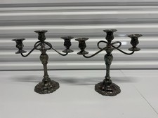 Rare Pair Of Caesars Palace Candelabra Las Vegas Casinos Silverplate 11