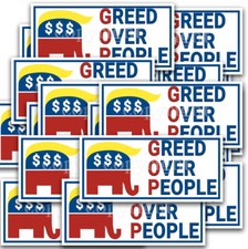 GOP GREED OVER PEOPLE 2020 Bumper Sticker Decals Border 8