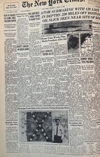 Vintage crash of Submarine Thresher NEW YORK TIMES News Article Estate Sale Find picture