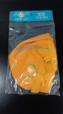 VINTAGE 1970's ERA NEVER OPENED KLEINERT'S ORANGE / GREEN SWIM CAP GREAT BRITAIN picture