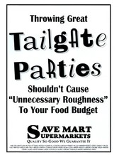 1995 Save Mart Supermarkets Print Ad, Tailgate Parties Unnecessary Roughness picture