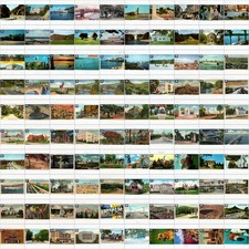 x100 LOT Vintage US Topographical Postcard Travel Scenic Landmark Linen Chrome picture