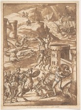 Antonio Gandini Mythological Scene Vintage 1630 Glossy Photo Reprint Wall Art picture