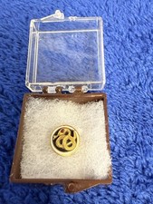 Sigma Nu Fraternity ΣΝ Pledge Pin Snake Red Gem Eye Gold Colored Tiny- Nice picture
