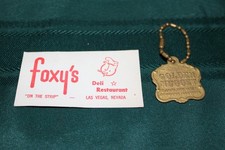 LAS VEGAS GOLDEN NUGGET KEY CHAIN PLUS FOXY'S DELI FREE TICKET BOTH EXCELLENT picture