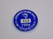 Miramichi Salmon Association For Conservation 1996 MSA Pin Metal Button Pinback picture