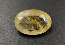 9.55 Ct Natural Rutilated Quartz Oval Faceted 17.40x12.30mm Loose Gemstone W216 picture
