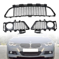 3PCS Lower Bumper Grille Front Left & Right & Center Compatible with BMW 3 Se... picture