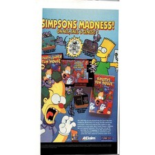 Vintage Printed Advert 1992 Simpsons Madness Krusty's Fun House NES SNES Genesis picture