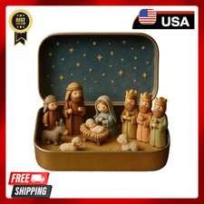 Mini Christmas Nativity Scene Set Portable Pocket Size Holiday Decoration picture