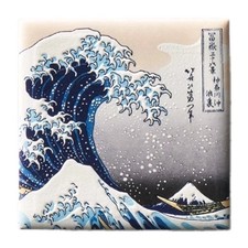 Magnet Ukiyo-e Hokurai Katsushika Japan brand ceramics Mino ware tiles #832 picture