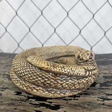 Vintage Randotti Original Snake Ashtray w/ Bejeweled Eyes & Felt Bottom EUC picture