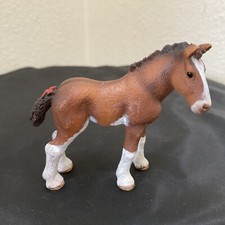 Schleich Clydesdale Foal Horse Figure 2015 Farm Ranch Animal 13810 Brown Plastic picture