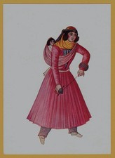 1936 Persia Iranian Miniature Woman with Child Persian Art Postcard USSR Vintage picture