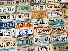 Starter pack of 10 License Plates From 10 Different States in Craft Condition picture