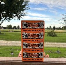 Vintage 1950s Leaf Whoppers Malted Milk Balls Empty 2¢ Candy Counter Display Box picture