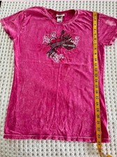 Harley-Davidson Pink Short Sleeve Graphic T-Shirt, Size L (14-16) picture