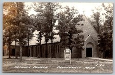 RPPC  Prudenville  Michigan  Catholic Church  Real Photo Postcard 1952 picture
