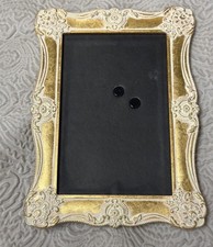 Vintage Ornate Baroque-style Rectangle Photo Frame Distressed Metallic Finish picture
