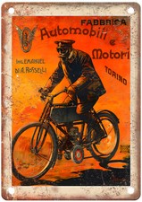 1911 Vintage FABBRICA Motorcycle Poster Ad Retro Look Metal Sign F153 picture