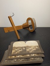 Antique Stereoscope Viewer + Stereoview Cards Lot ~1890s-1910s Canada Niagara picture