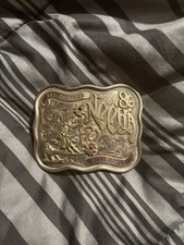 VTG LARGE STERLING SILVER ENGRAVED WESTERN BELT BUCKLE Res. Champion 3000 1986 picture