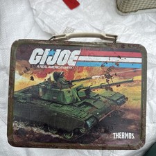 Vtg 1982 G.I. Joe Aladdin METAL LUNCH BOX w/ thermos picture