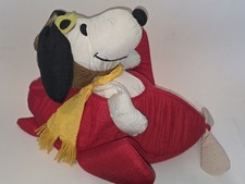 Vintage Very Rare Snoopy Plane Plush Toy. Retro Peanuts Collector Item. 1990  picture