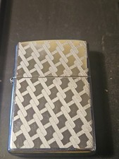 2004 Geometric Weave pattern Zippo - brushed chrome finish - used picture