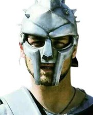 Medieval Maximus Gladiator Helmet With Wooden Stand Wearable Metal Helmet picture