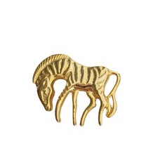 Vintage Gold Tone Zebra Pin Brooch Figural Metal Animal picture