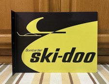 Ski-doo Bombardier Flange Sign Double Sided Snowmobile Vintage Style Wall Decor picture