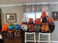 Handmade - Pumpkin, Snowman, Santa Doll - Shelf Sitter Holiday OOAK Decor picture