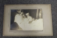Antique Post Mortem Funeral Photo Victorian Casket Death Cabinet Card picture