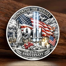 9/11 25th Anniversary Never Forget Heroes Memorial Challenge Coin Gift picture