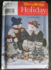 Simplicity Holiday 7399 Snowmen Clothing Pattern Faith Van Zanten Uncut VTG 1996 picture