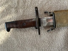 U.S. Model 1905 bayonet marked SA1915. U.S. 610471. Model 1910 type 1 woven scab picture