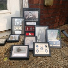 Civil War Framed Memorabilia Display w/ Stonewall Jackson Bullets, Bone Dominoes picture