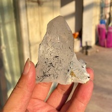 150g Small Natural White Quartz Crystal /Specularite Mineral Specimen Healing picture